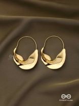 SUNLIT CURVE- ABSTRACT GOLD EARRINGS
