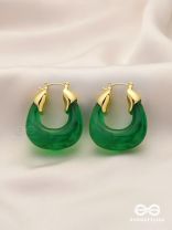 EMERALD EMBRACE-  TRANSLUCENT GREEN HOOPS