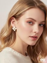 IVORY FLARE- GENTLE OFF-WHITE BLOOM STUDS