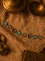 LOVELOOP - OXIDISED CHOKER WITH PASTEL HEARTS