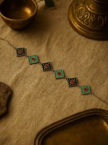 POP GEMS- GEOMETRIC ENAMELLED OXIDISED CHOKER