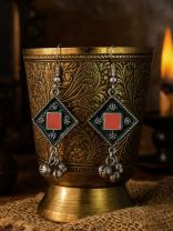 KITE POP - GEOMETRIC OXIDISED EARRING