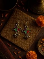 MOON BLOOM-  CRESCENT-SHAPED ENAMEL EARRINGS