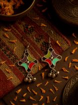 MOON BLOOM-  CRESCENT-SHAPED ENAMEL EARRINGS
