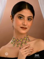 CITRUS BLOOM - ENAMELLED OXIDISED CHOKER