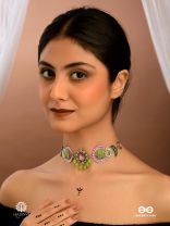 FLORAL FLARE - STATEMENT OXIDISED CHOKER