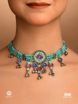 BOHO BEAT - MULTI-CHARM ENAMELLED CHOKER