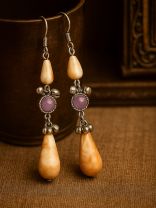 PEARL DUSK- BEADED OXIDISED EARRING