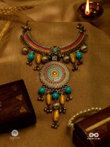 SUNBURST DREAM - ENAMELLED TRIBAL NECKLACE