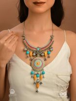 SUNBURST DREAM - ENAMELLED TRIBAL NECKLACE