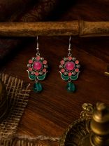 BLOOM BURST – RED ENAMEL FLOWER EARRING