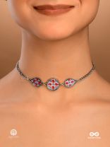 TRIBAL LINK - TRADITIONAL PATTERN OXIDISED CHOKER