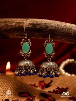 INDIGO DRIZZLE - STATEMENT DOME EARRING