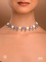 LAVENDER LINK - OXIDISED CHAIN NECKLACE