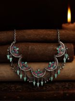 CELESTIAL BLOOM - CRESCENT STATEMENT NECKLACE