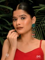 TRIBAL TROT – ENAMELLED MOTIF EARRINGS 