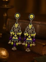 BREEZY BLOOM- ENAMELLED FOLK-INSPIRED OXIDISED EARRING