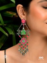 GULBAHAR- TRIBAL - INSPIRED OXIDISED EARRING