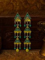 LIME LOOP - TRIANGLE ENAMEL EARRINGS