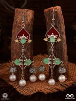 PEARL BLOOM – FOLK OXIDISED ENAMELLED EARRING