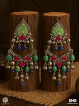 LEAFBEAT – OXIDISED ENAMELLED EARRINGS