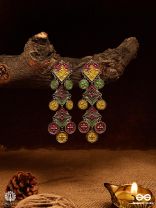 FOLK FLAIR – VIBRANT TRIBAL LONG EARRING