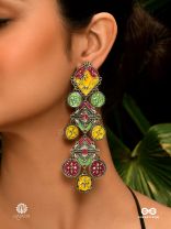 FOLK FLAIR – VIBRANT TRIBAL LONG EARRING