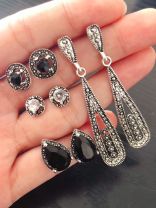 Delightful Dark Set of 4 Stud Earrings