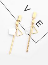 The Playfully Elegant Dangling Earrings - Golden-White