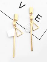 The Playfully Elegant Dangling Earrings - Golden-White