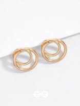 The Golden Intertwined Circles - Casual Daily-wear Studs