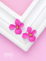 The Floral Finesse - Gorgeous Statement Studs (Cerise Pink)