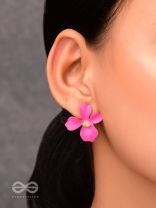 The Floral Finesse - Gorgeous Statement Studs (Cerise Pink)