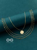 A Dainty Desire - Golden Multilayered Set of two Necklaces