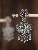 The Peacock Droplet Artwork (Ruby Red) - The Embellished Oxidised Collection