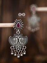 The Peacock Droplet Artwork (Ruby Red) - The Embellished Oxidised Collection