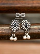 The Flared Droplet Studs (Onyx Black) - The Melodious Ghungroo Collection