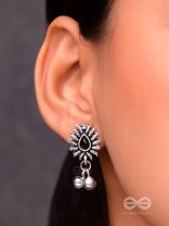 The Flared Droplet Studs (Onyx Black) - The Melodious Ghungroo Collection