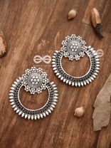 The Beauteous Eclipse - Oxidised Boho Earrings