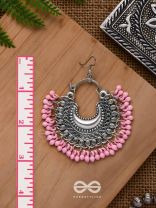 The Motif Moon Chandbali Earrings (Watermelon Pink) - The Boho Basics