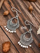 The White Droplet Traditional Motif Earrings