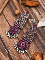 The Elegant Jaw Droppers - Ruby Red - The Embellished Oxidised Collection