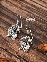 The Cute Vintage Peacock Hooks - Tiny Trinket Earrings