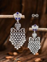 The Cute Mesh Earrings (Sapphire Blue) - The Embellished Oxidised Collection