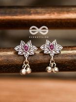 The Embellished Lotus (Ruby Red) - The Melodious Ghungroo Collection