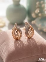 Golden Rhinestone Drop Stud Earrings