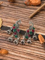 The Artistic Peacock Polki Style Earrings