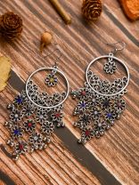 A Floral Elegance - Oxidised Boho Earrings