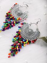 The Colourful Intricacy - Oxidised Boho Earrings
