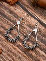 The Little Mesh Droplet - Tiny Trinket Earrings - Silver